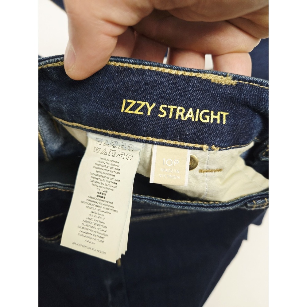 Michael Kors Jeans Womens 10P Blue Dark Wash Izzy Straight Stretch Denim petite - Picture 3 of 5